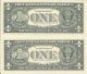 Matching Backwards Cu $1 Dollar Bills Notes Series 2006 & 2003 A Crisp Uncirc. Small Size Notes photo 1