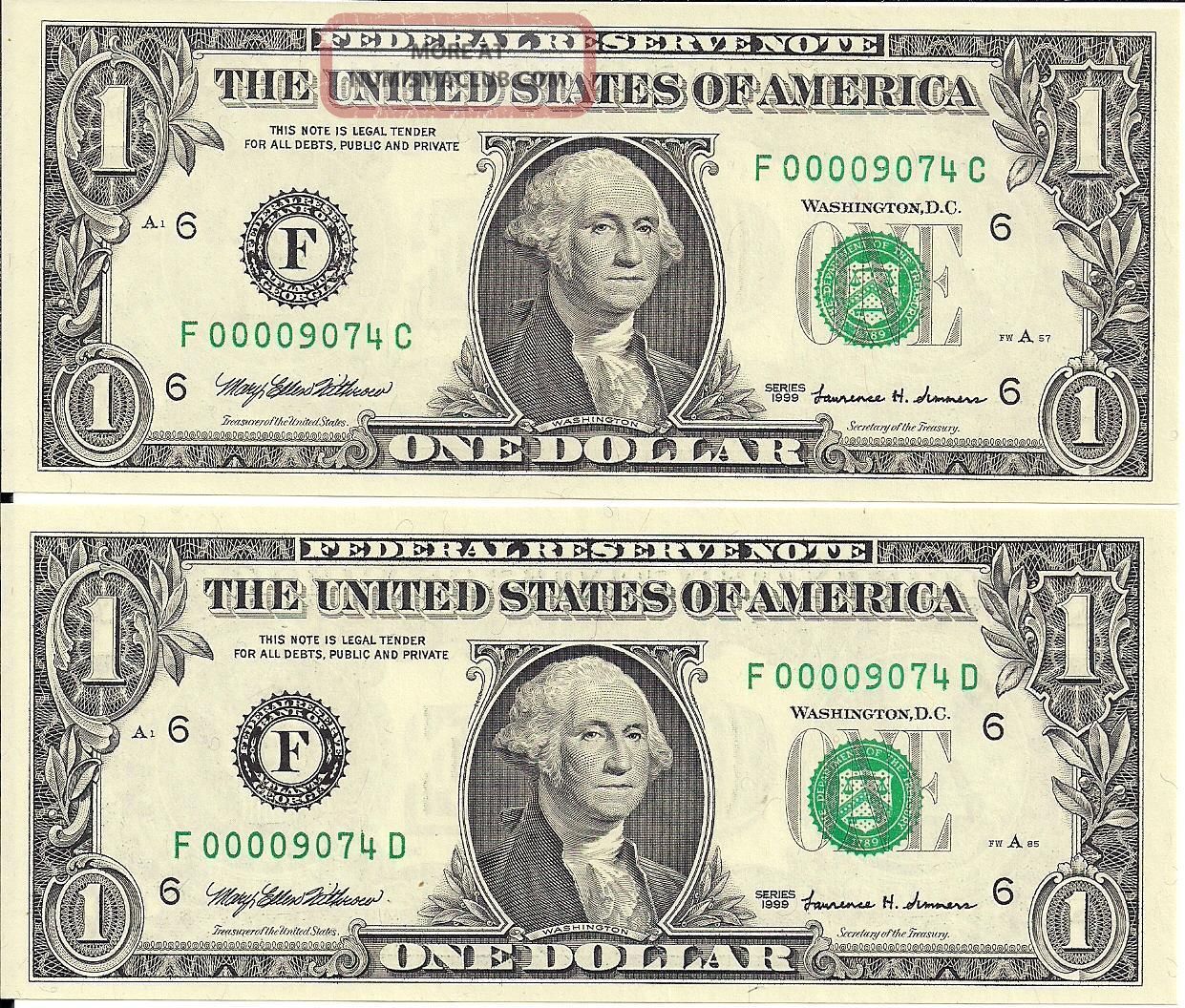 Rare 2 Matching same Serial Low 0000 1 Dollar Bills Notes Series rare-2-matching-same-serial-low-0000-1-dollar-bills-notes-series