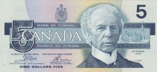 1986 Canada $5 Dollars,  Crow - Bouey Ena6337536 Ch.  Unc Or Better photo