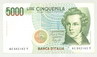 Italy 5000 Lire Note 1985 photo