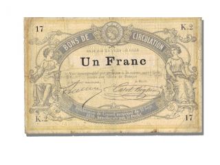 French War Emergency Issues,  Bon De Circulation,  1 Franc,  Lille photo