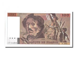 French Paper Money,  100 Francs Type Delacroix photo