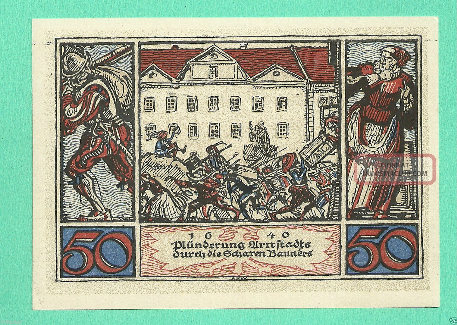 Germany Arnstadt 50 Pfg.  1921 Unc Gem Notgeld Dt 156517 Wqs6 Europe photo