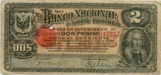 Dominican Republic 1898 - 1899 2 Pesos - - - Scarce Issued Note - - - photo