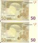 50 Euro Note X 2 Germany [x] Trichet,  Aunc Consecutive Numbers,  Code [g035e2]. Europe photo 1