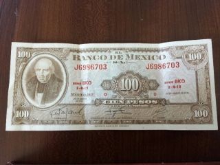 Mexico 100 Pesos 1971 Almost Unc photo