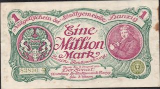 Danzig,  1,  000,  000 Mark,  8.  8.  1923,  P 24a,  Rare photo