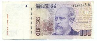 Argentina Note 100 Pesos 2011 Serial Ñ Error Missing 100 P 357 Vf photo