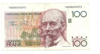 Bank Note From Belgium 100 Cent Francs 