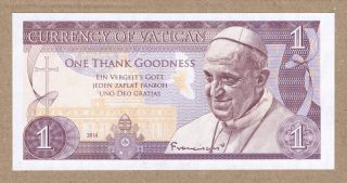 1 Vatican Currency 2014 Pope Francis Personal Offset Print Essay photo