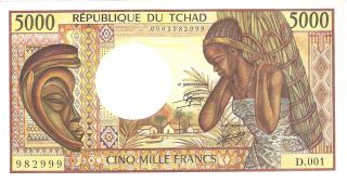 Chad 5000 Francs 1984 Pick 11 Au photo