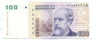 Argentina Note 100 Pesos 2013 Serial Ca M.  Del Pont - Boudou P 357 Unc photo
