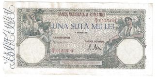 (r461809) Romania Paper Note - 100,  000 Lei 1946 - Aunc photo