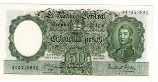 Argentina Note 50 Pesos 1963 - 4 Serial C Fabregas - Elizalde P 271d Aunc photo