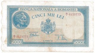 (r431403) Romania Paper Note - 5000 Lei 1943 - Xf photo