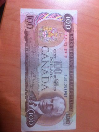 1975 Canadian $100 Bill photo