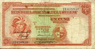 Uruguay 1 Peso 1935 P - 28 F photo
