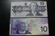 Canadian Matching Prefix & Serial ' S 1989 & 2001 $10 Bills.  Uncirculated Canada photo 1