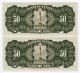 Mexico Specimen 50 Pesos 1925 - 34 Uncut Pair North & Central America photo 1