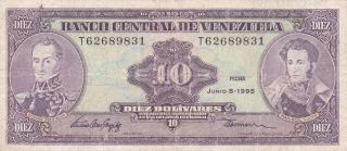 Venezuela: 10 Bolivares,  5 - 6 - 1995,  P - 61d photo