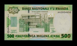 Rwanda 500 Francs 2004 Aa Pick 30 Unc. photo