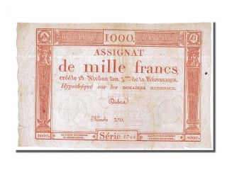 French Assignats,  1000 Francs Type Domaines Nationaux,  Signed By Dubra photo