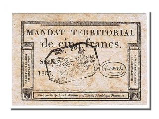 French Assignats,  5 Francs Mandats Territoriaux Type photo