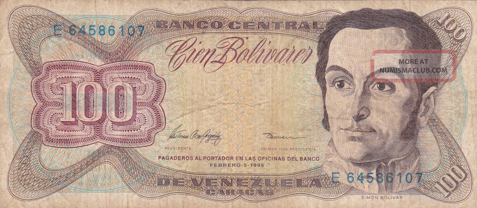 venezuela-100-bolivares-5-2-1998-p-66f