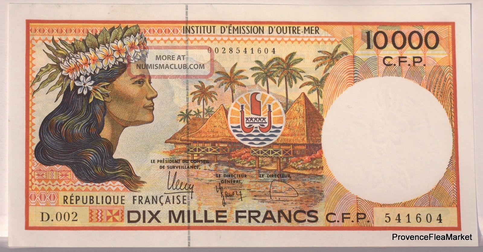 French Polynesia 10000 Francs Unc Cfp Pacific Tahiti France Polynesie