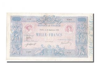 French Paper Money,  1000 Francs Type Bleu Et Rose photo