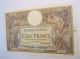 1916 Ww1 French Banknote 100 Francs Merson Vf + Europe photo 2