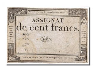 French Assignats,  100 Francs Type Domaines Nationaux,  Signé Guyot photo