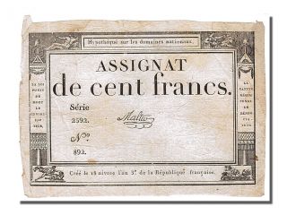 French Assignats,  100 Francs Type Domaines Nationaux,  Signé Malter photo