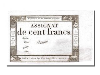 French Assignats,  100 Francs Type Domaines Nationaux,  Signé Benoit photo