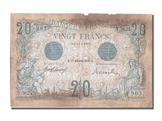 French Paper Money,  20 Francs Type Bleu,  27 Décembre 1912,  Fayette 10.  2 photo