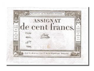 French Assignats,  100 Francs Type Domaines Nationaux,  Signé Saxy photo