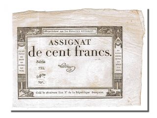 French Assignats,  100 Francs Type Domaines Nationaux,  Signé Latour photo