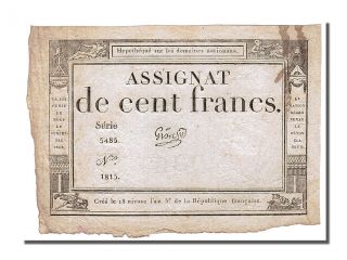 French Assignats,  100 Francs Type Domaines Nationaux,  Signé Gros photo