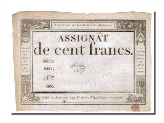 French Assignats,  100 Francs Type Domaines Nationaux,  Signé Perrin photo