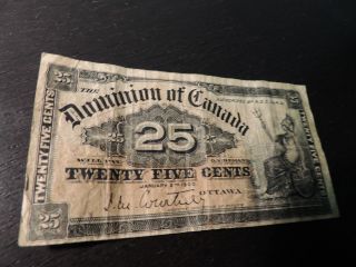 1900 Dominion Of Canada Shinplaster 0.  25 Cents Paper Courtney Signature Dc - 15a photo