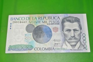 Colombia 20000 Pesos 2009 Banknote South America Unc photo