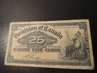 1900 Dominion Of Canada Shinplaster 0.  25 Cents Paper Boville Signature Dc - 15b photo