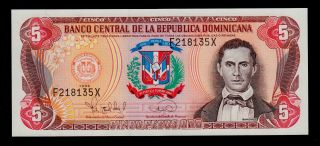 Dominican Republic 5 Pesos 1996 Pick 152 Unc. photo