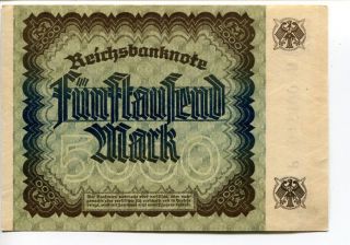 Germany Deutschland 5.  000 Mark 1922 (au) Reichsbanknote Banknote photo