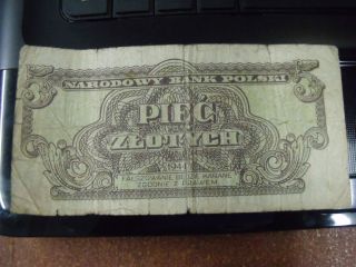 1944,  Polsky War Paper Banknote,  Pologne Banknote Scarce. photo