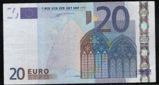 20 Euro ' M ' Portugal Banknote Series ' U001 A3 ' Duisenberg Signature 2002 photo