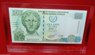 Cyprus £10 Gem Unc 1997 Official In Perspex,  Zypern,  Chypre,  Chipre,  Cipro photo