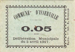 Algeria (commune D ' Isserville) : 5 Centimes,  5 - 4 - 1917,  Wwi,  Scarce photo