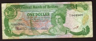 Belize - 1 Dollar Queen Elizabeth - Nov 1 1983 Issue - Great Note - photo
