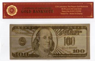 Usa Gold - Plated $100 (with) photo